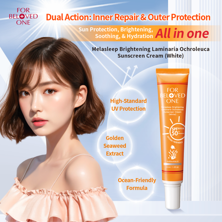 For Beloved One Melasleep Brightening Laminaria Ochroleuca Sunscreen Cream 30ml | SPF50+ PA★★★★★ | Ocean-Friendly | Beige