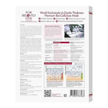 For Beloved One Hyaluronic Acid GHK-Cu Moisturizing Bio-Cellulose Mask