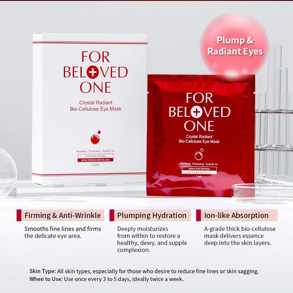 For Beloved One Crystal Radiant Bio-Cellulose Eye Mask ( 4 pairs/box )