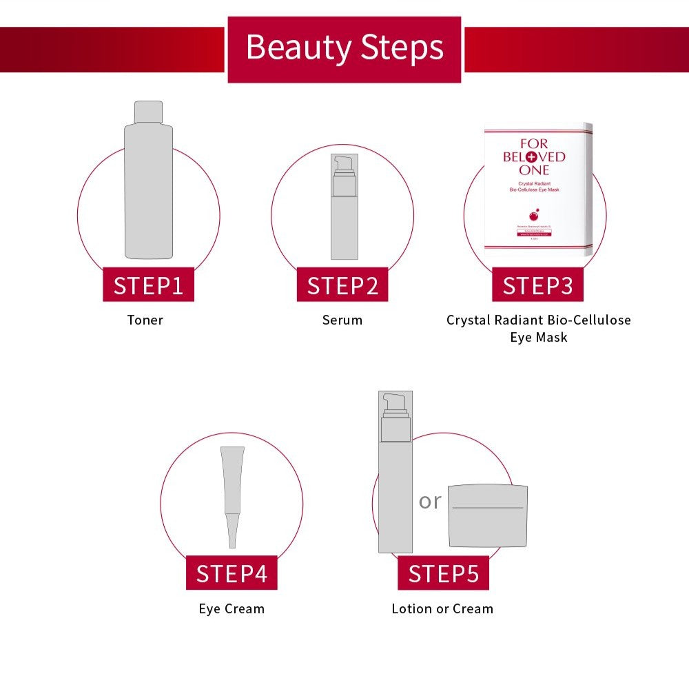 For Beloved One Crystal Radiant Bio-Cellulose Eye Mask ( 4 pairs/box )